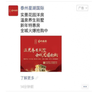 泰州星湖國(guó)際  朋友圈廣告